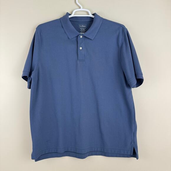 L.L. Bean Polo Shirt Men's XL Regular Blue 100% Cotton Traditional Fit - Picture 1 of 6